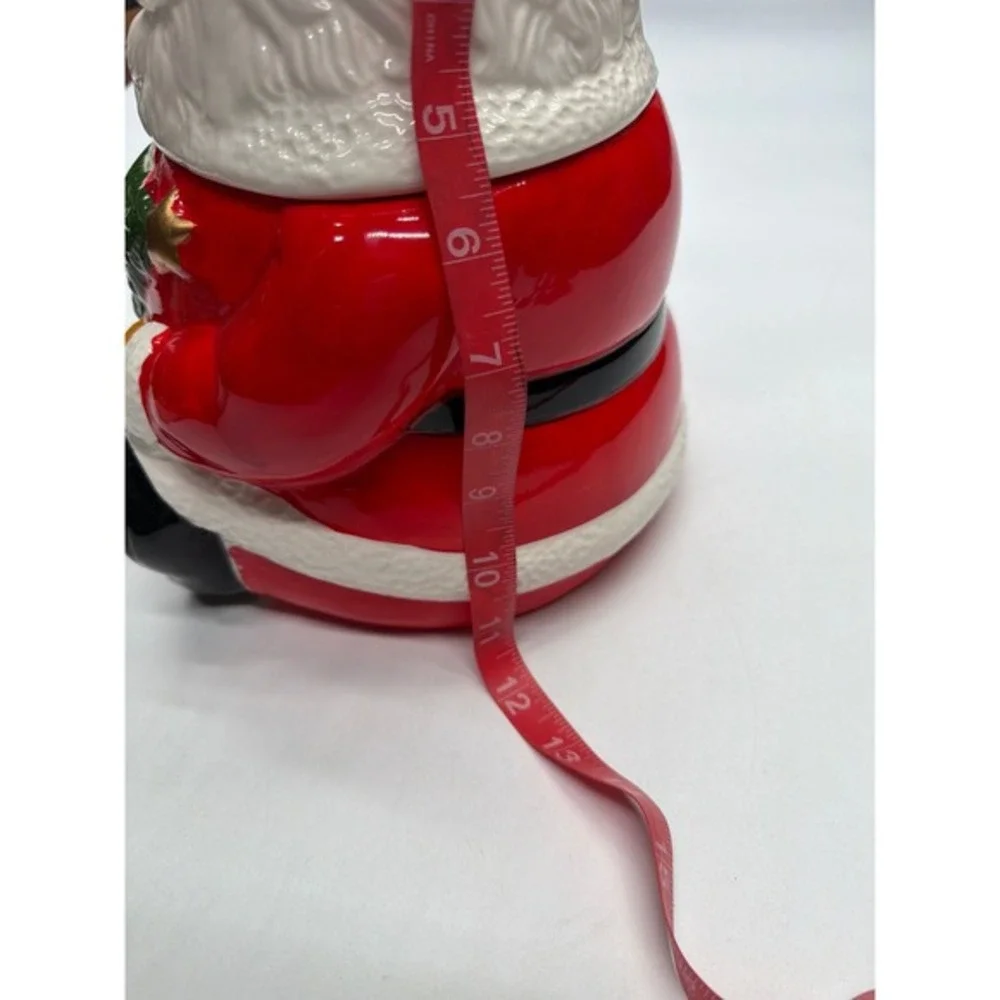 Gibson Housewares Santa Claus Ceramic Cookie Jar 10 Inch Decorative Holiday Xmas